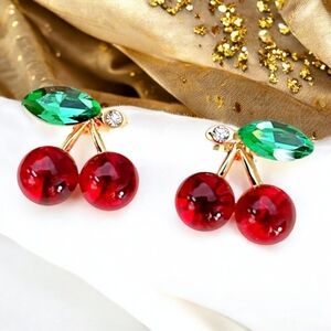 🆕️Cute Cherry Stud Earrings ✨Dainty & Minimalist | 925 Sterling Silver Posts 🍒
